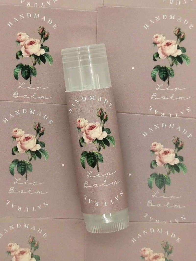 ZZYBIA Homemade Skincare Products Adhesive Labels Stickers for Lip Balm Handcream Candle Container Tubes 20pcs Lip Balm  Rosybrown