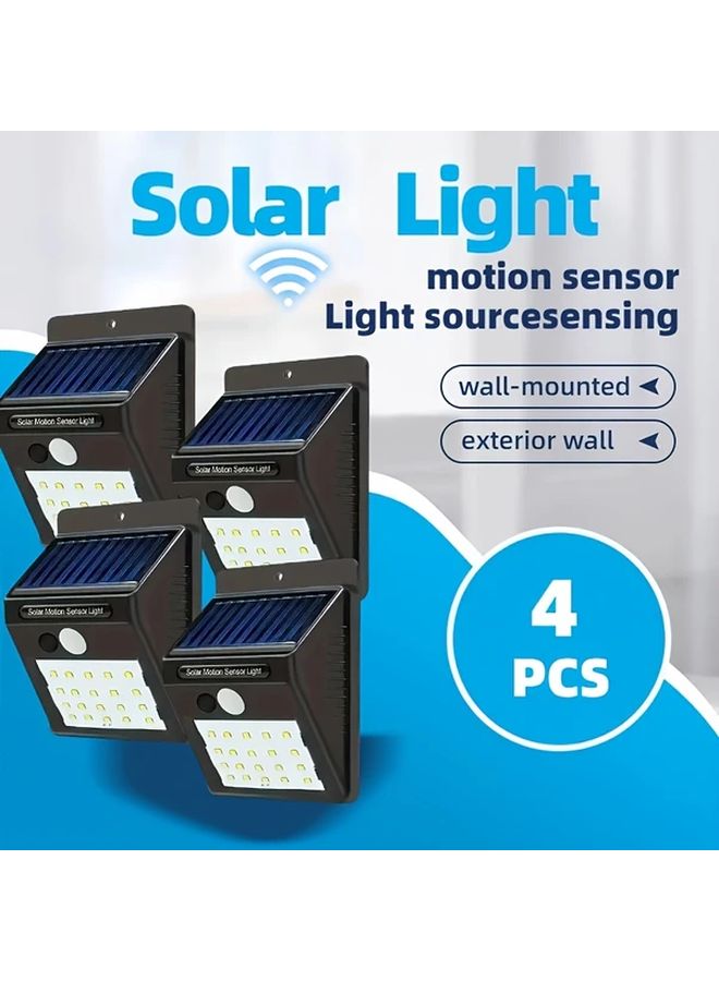 ضوء جدار شمسي أبيض 20 LED 3 أوضاع استشعار بشري للحدائق والمرائب الخارجية - Image 2