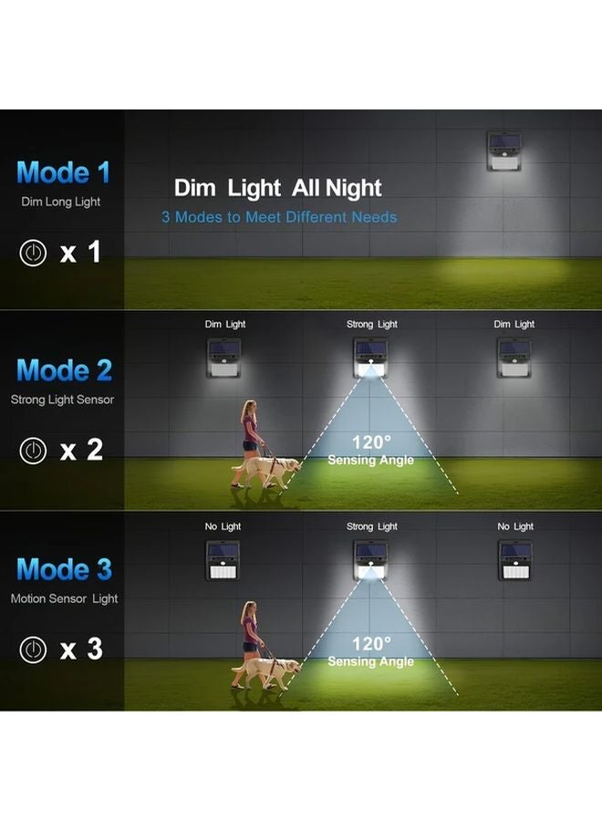 ضوء جدار شمسي أبيض 20 LED 3 أوضاع استشعار بشري للحدائق والمرائب الخارجية - Image 5