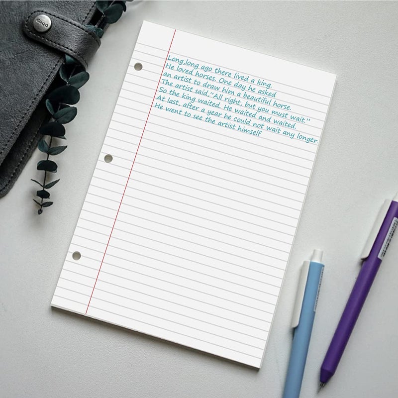 Getvow A5 Lined Paper Refill, 3 Hole Planner Refills, 100Sheets/200Pages, 100gsm White Loose-leaf Binder Paper, 5.8'' x 8.2'' - Image 5