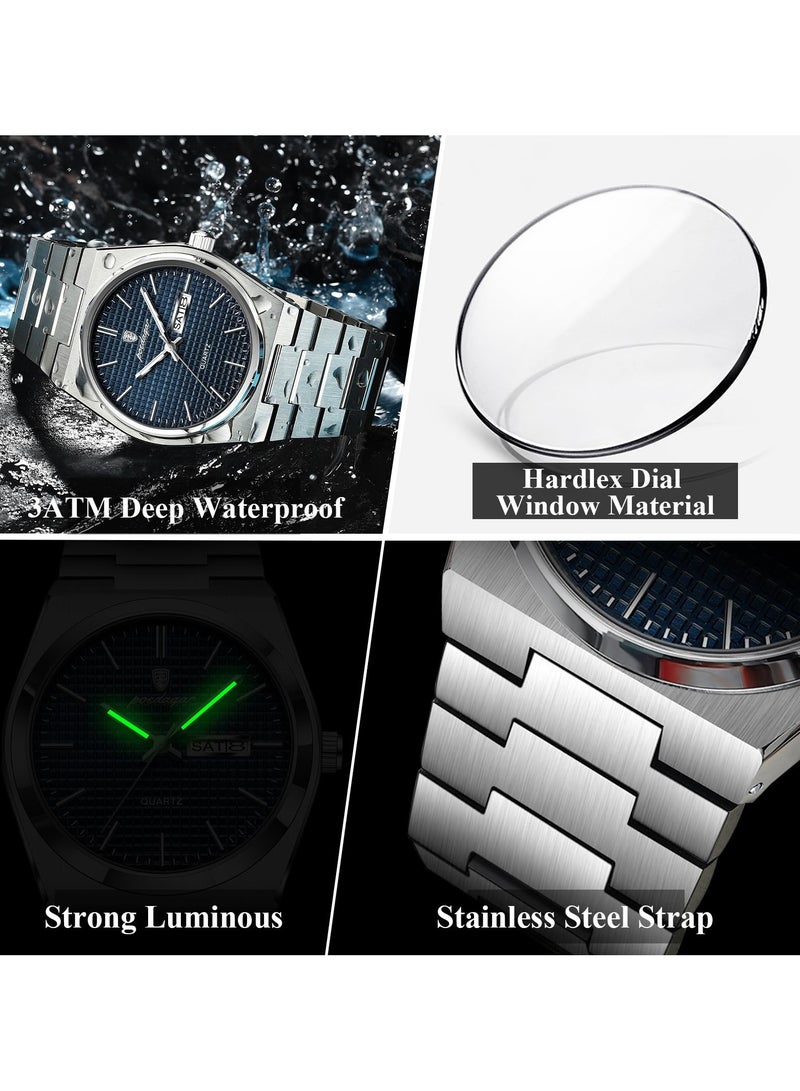 پوداجار ساعة الرجل ، مقاومة للماء مضيئة الرجال ساعة الكوارتز ، الرجال ساعات المعصم 40mm - Image 4