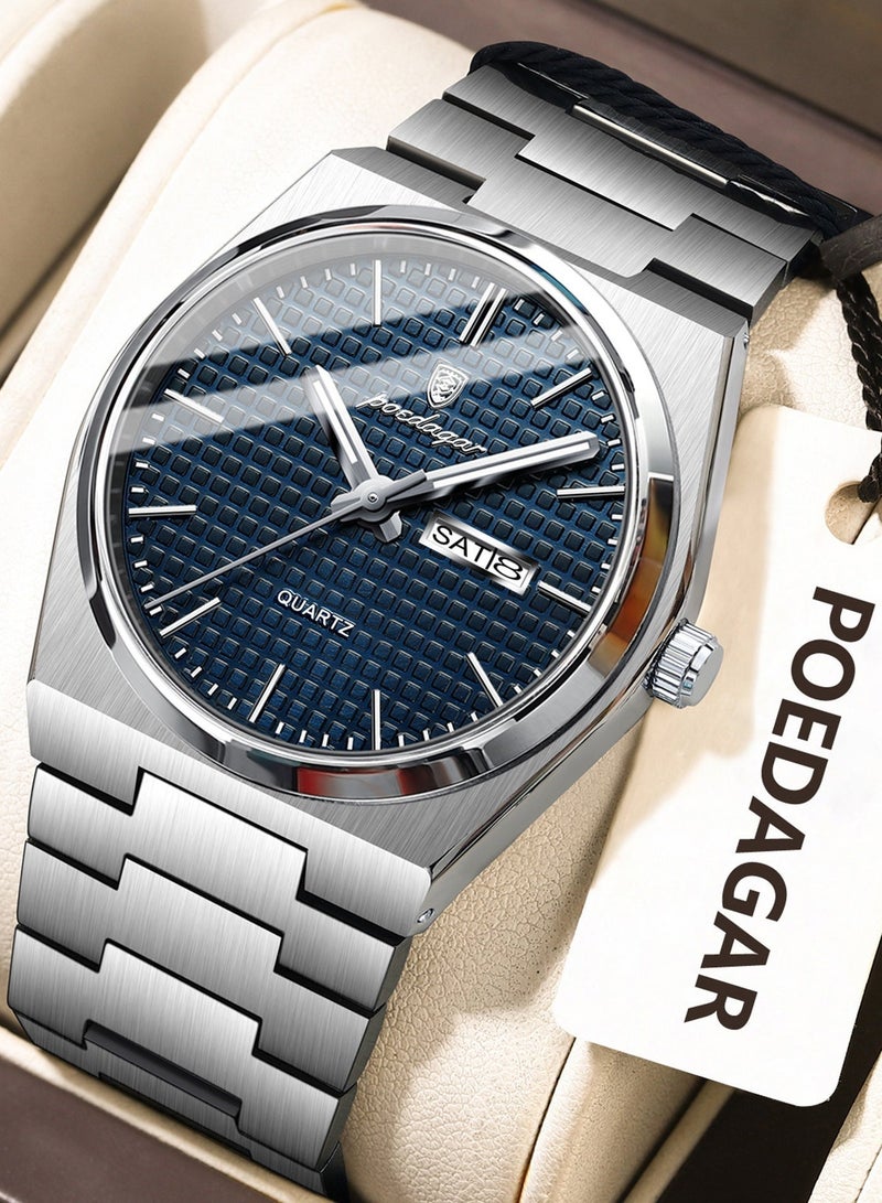 پوداجار ساعة الرجل ، مقاومة للماء مضيئة الرجال ساعة الكوارتز ، الرجال ساعات المعصم 40mm - Image 1