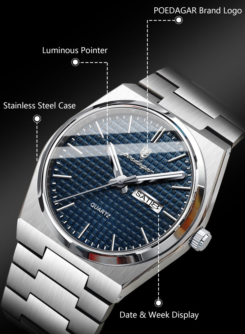 پوداجار ساعة الرجل ، مقاومة للماء مضيئة الرجال ساعة الكوارتز ، الرجال ساعات المعصم 40mm - Image 4