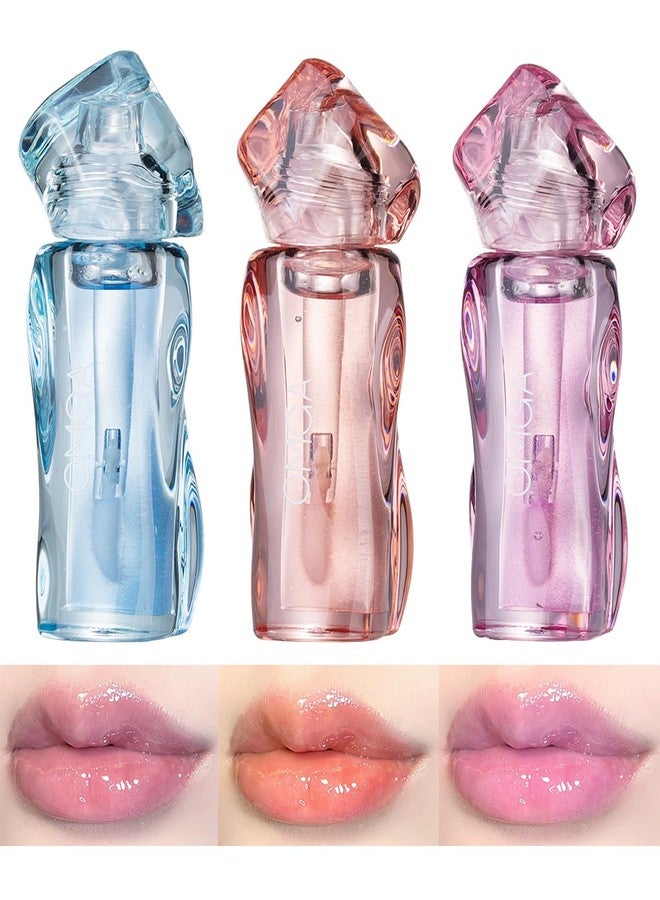 Miaritick Lip Glow Oil Set, Sheer Lip Glosses Set, Watery Clear Texture, Can Be Used Alone or Layered Over Lipstick for Plumping Lips (3 Packs) - Image 1