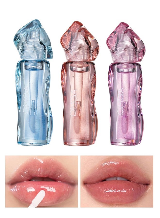 Miaritick Lip Glow Oil Set, Sheer Lip Glosses Set, Watery Clear Texture, Can Be Used Alone or Layered Over Lipstick for Plumping Lips (3 Packs) - Image 4