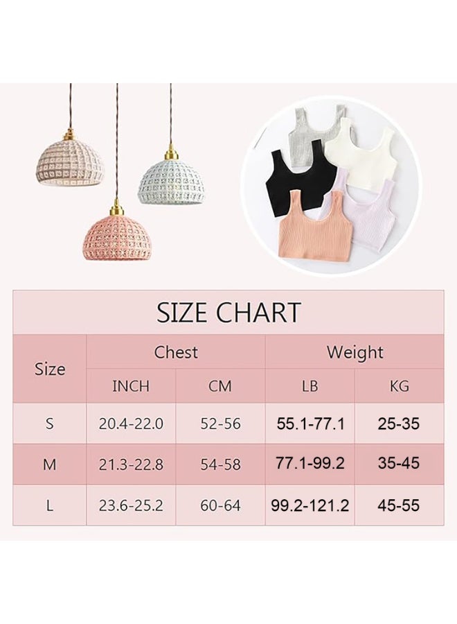 أوزيغالور 6 قطع حمالات صدر تدريب للبنات بدون لحام من القطن - صدرية رياضية ناعمة - أول حمالة صدر مريحة للمراهقات، تصاميم قميص بدون أكمام مخططة للعمر 10-12 - Image 2