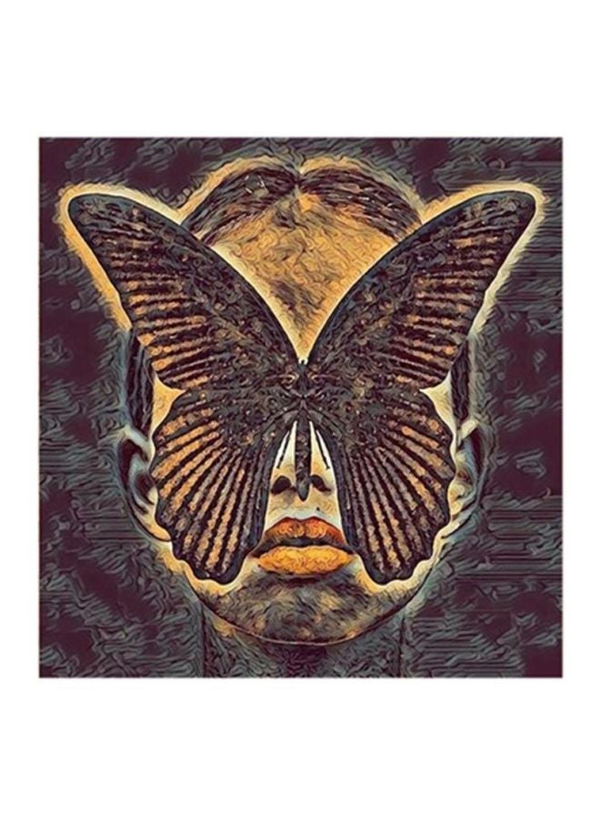 RYN Butterfly Woman MDF Wall Art Multicolour 30x30centimeter - Image 2