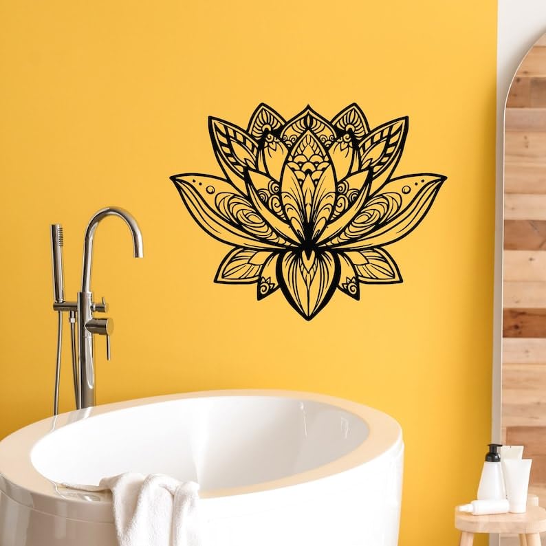 SnappySticker SnappySticker Lotus Wall Sticker PVC Vinyl Easy to Stick 27 X 35 