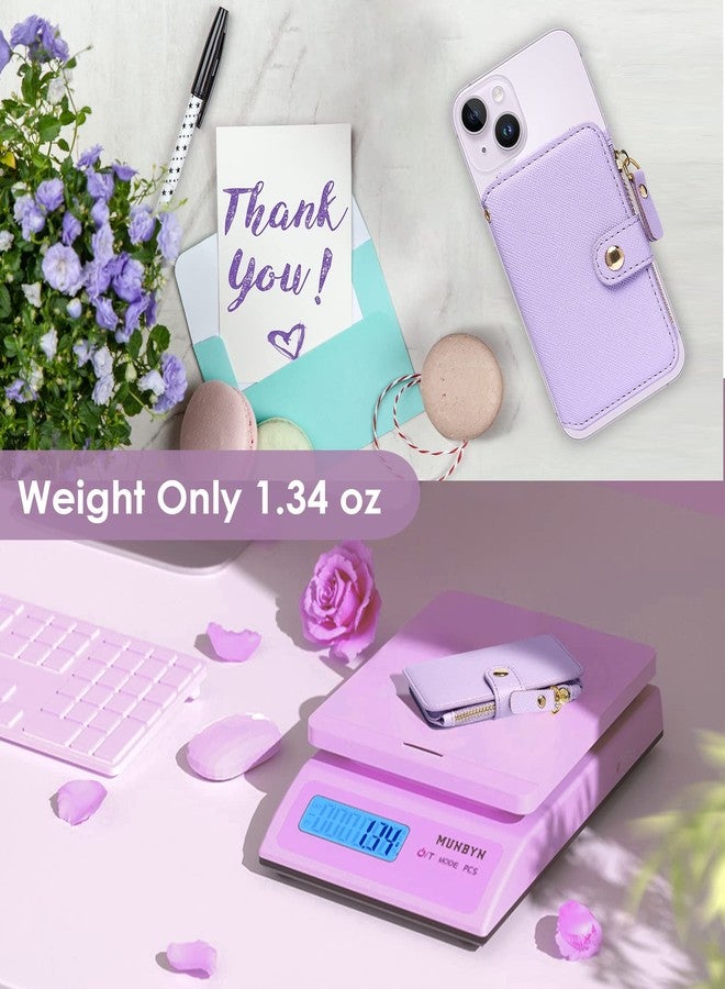 M-Plateau محفظة هاتف محمول لاصقة من إم-بلاتو، حامل بطاقات ائتمان للنساء، ملصق 3M، حامل بطاقات هاتف متوافق مع غطاء آيفون 14 برو ومعظم الهواتف الذكية، لون بنفسجي - Image 4