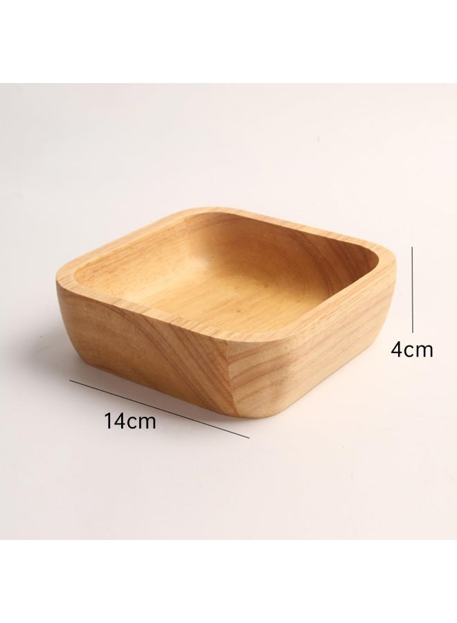 ECVV Bamboo Salad Bowl, Square Thickened Dining Bowl Heatâ€‘Insulation Drop Resistant Rice Salad Bowl Tableware for Kitchen Restaurant Brown - Image 4