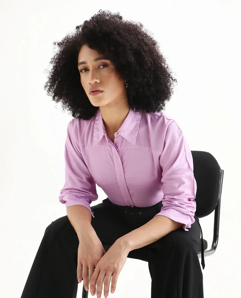 Rareism Women's Cut And Sew Boxy Fit Shirt