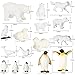 Kasyat 16 Pcs Polar Animals Figurines Antarctic Animals Set Plastic Arctic Figures with White Bear Penguin Figurines Whale Seal Wolf Cat for Adult Party FavorVivid Style - Image 4
