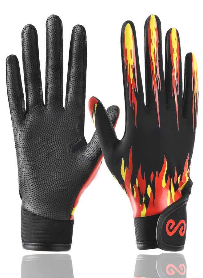 Syltra Kids Baseball Batting Gloves Youth Boys,Softball Batting Gloves Youth with Precise Fit & Peak Performance for Young Athletes, Fire Red Youth XS-S - Image 1