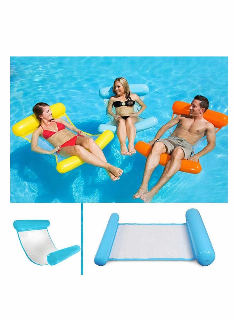 SYOSI - Inflatable Water Hammock, Water Hammock Pool Lounger, 4-in-1 Multi-Purpose Floating Bed Lounge Chair Drifter Saddle Swimming Pool Beach Float Portable Pool Float for Adults Kids, blue - Image 1