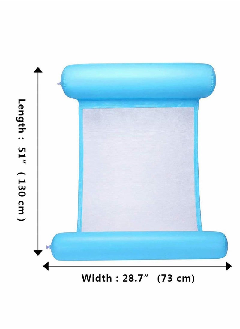 SYOSI - Inflatable Water Hammock, Water Hammock Pool Lounger, 4-in-1 Multi-Purpose Floating Bed Lounge Chair Drifter Saddle Swimming Pool Beach Float Portable Pool Float for Adults Kids, blue - Image 1