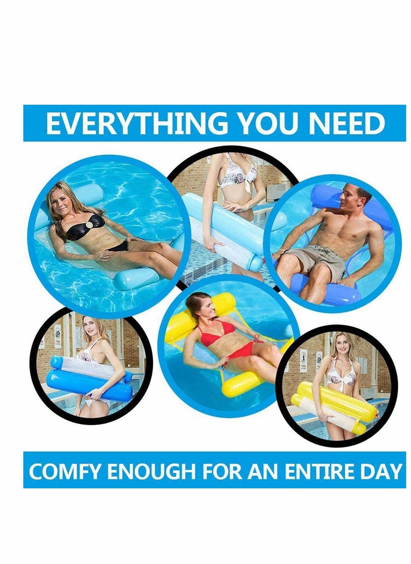 SYOSI - Inflatable Water Hammock, Water Hammock Pool Lounger, 4-in-1 Multi-Purpose Floating Bed Lounge Chair Drifter Saddle Swimming Pool Beach Float Portable Pool Float for Adults Kids, blue - Image 1