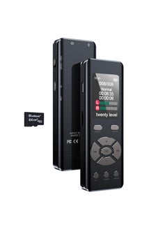 64GB Digital Voice Recorder - HD Voice Activated Dictaphone with 1536kbps Recording, MP3 Playback, Noise Reduction, 4800 Hours Capacity, Mini Audio Recording Device with Transcriber