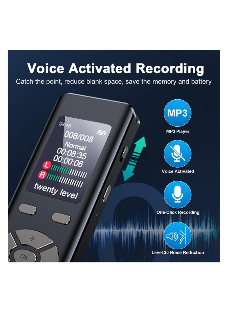 SYOSI - 64GB Digital Voice Recorder - HD Voice Activated Dictaphone with 1536kbps Recording, MP3 Playback, Noise Reduction, 4800 Hours Capacity, Mini Audio Recording Device with Transcriber - Image 1