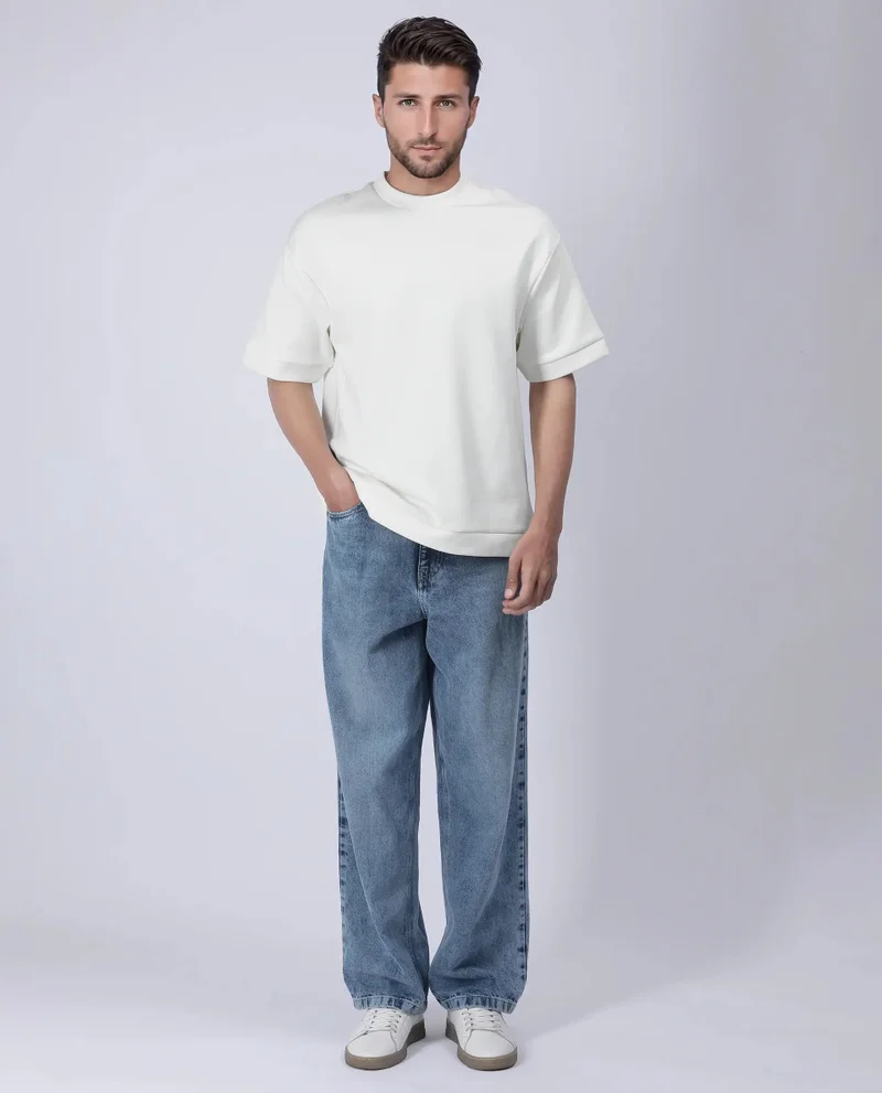Rare Rabbit Men's Oversized Plain T-Shirt