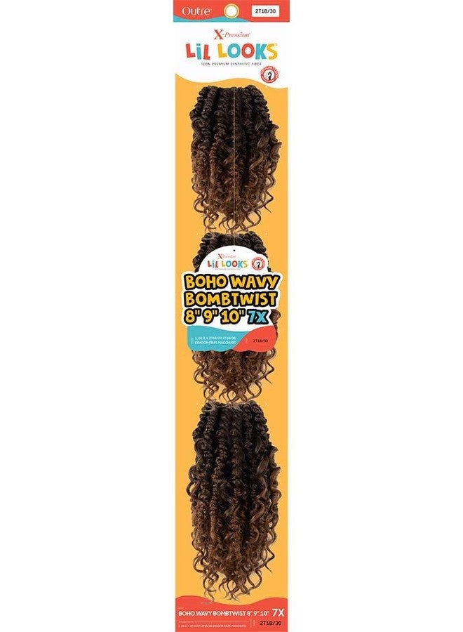 أوتر Outre X-Pression - Lil Looks - Boho Wavy Bomb Twist 8" 9" 10" 7X (أسود فاحم 1) - Image 1