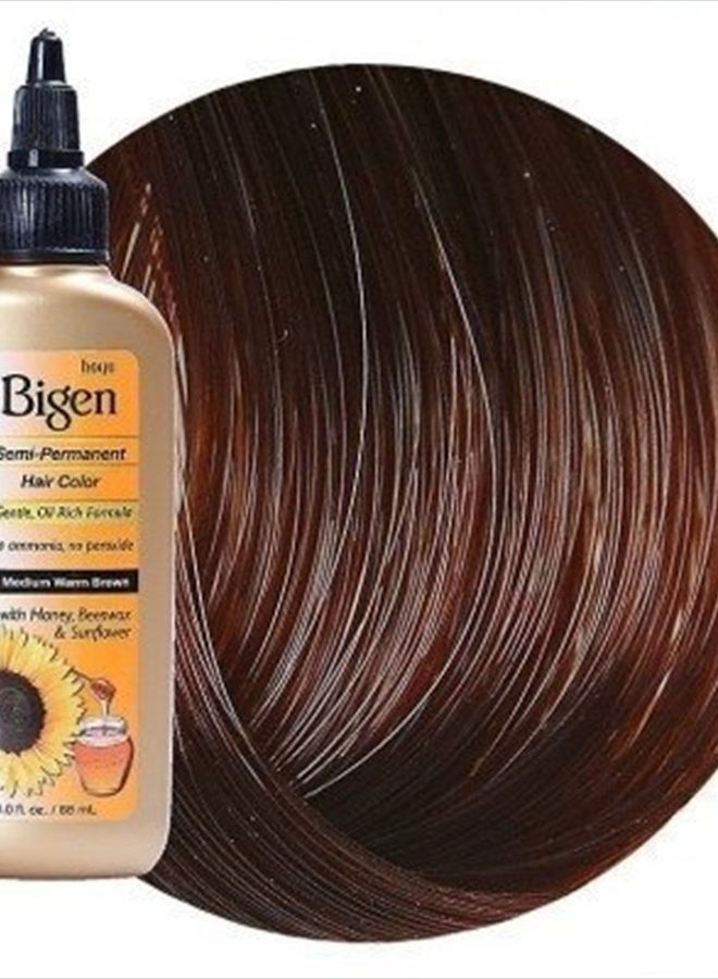 Bigen لون شعر شبه دائم #Wb3 بني دافئ متوسط 3 أونصة (88 مل) (3 عبوات) - Image 2