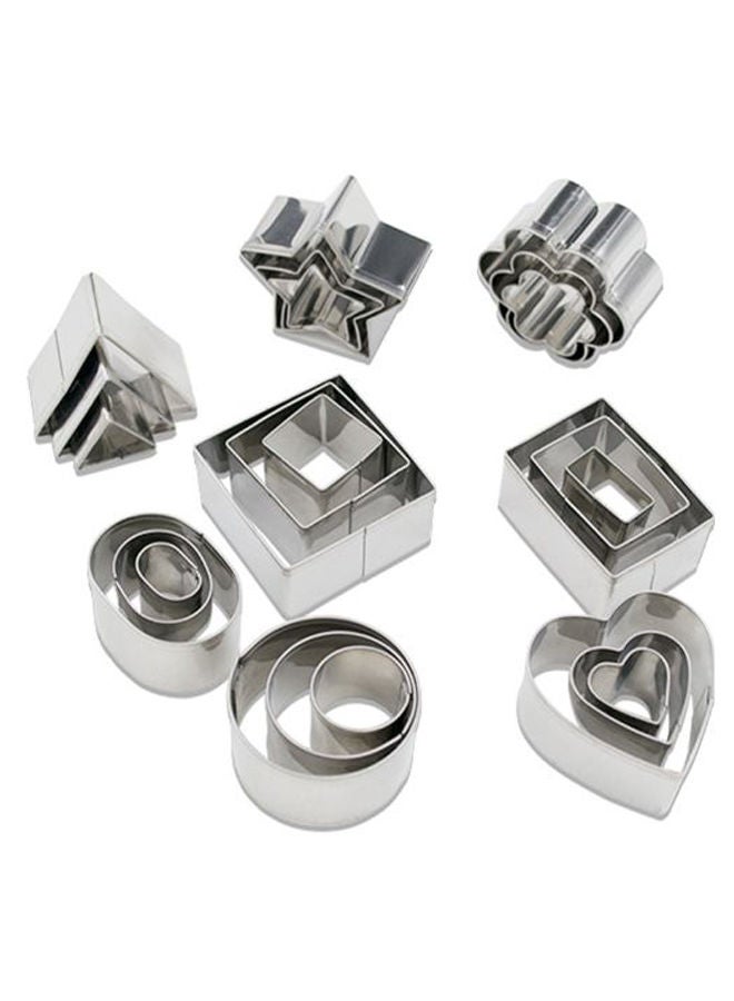 NIBEMINENT 24-Piece Cookie Cutters Silver - Image 1