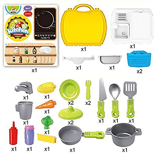Ekta Kitchen Cooking Set of 26 Pcs | Ultimate Kids Kitchen Set Chef Bring Along Kitchen for Girls Suitcase Set (Kitchen Play Set) - Image 4
