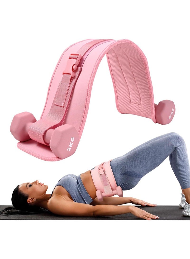 أبوستيم حزام تمرين دفع الورك، حزام دمبل لدفع الورك، سميك وواسع، مناسب للدمبل أو الكيتلبل أو ألواح الحديد، حصيرة غير قابلة للانزلاق، صالة الألعاب الرياضية أو التمرين المنزلي (وردي) - Image 1