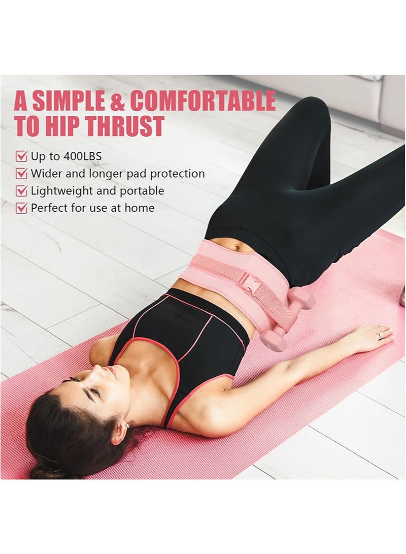 أبوستيم حزام تمرين دفع الورك، حزام دمبل لدفع الورك، سميك وواسع، مناسب للدمبل أو الكيتلبل أو ألواح الحديد، حصيرة غير قابلة للانزلاق، صالة الألعاب الرياضية أو التمرين المنزلي (وردي) - Image 4