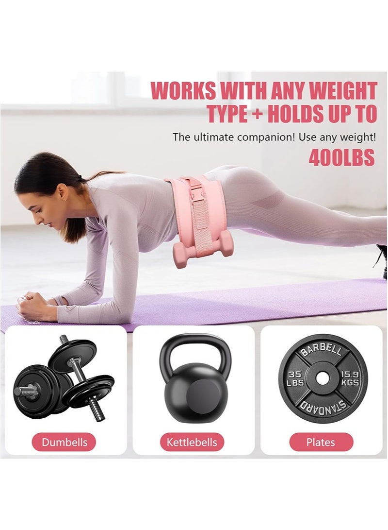 أبوستيم حزام تمرين دفع الورك، حزام دمبل لدفع الورك، سميك وواسع، مناسب للدمبل أو الكيتلبل أو ألواح الحديد، حصيرة غير قابلة للانزلاق، صالة الألعاب الرياضية أو التمرين المنزلي (وردي) - Image 3