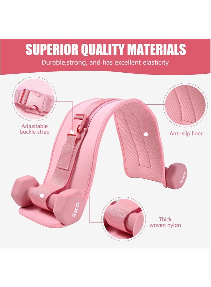 أبوستيم حزام تمرين دفع الورك، حزام دمبل لدفع الورك، سميك وواسع، مناسب للدمبل أو الكيتلبل أو ألواح الحديد، حصيرة غير قابلة للانزلاق، صالة الألعاب الرياضية أو التمرين المنزلي (وردي) - Image 5