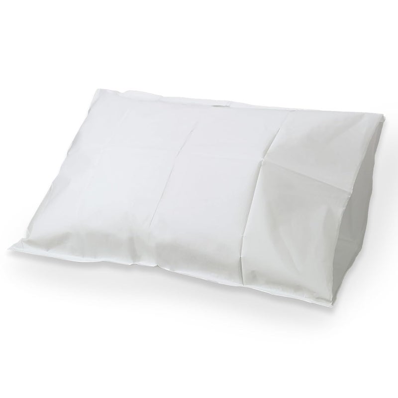 Tidi 919365 Disposable Pillowcases, White, 21” Wide x 30” Long (Pack of 100) ― Single-Use Pillowcases ― Tissue with Poly Back to Help Prevent Leak-Through ― Pebble Embossed ― Medical Supplies - Image 1