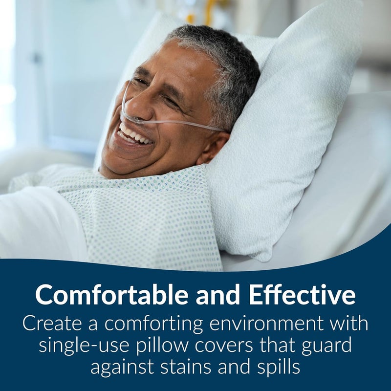 Tidi 919365 Disposable Pillowcases, White, 21” Wide x 30” Long (Pack of 100) ― Single-Use Pillowcases ― Tissue with Poly Back to Help Prevent Leak-Through ― Pebble Embossed ― Medical Supplies - Image 4