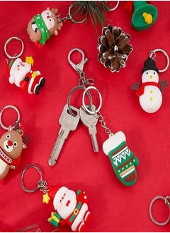 ماركة غير محددة Multicolor Christmas Medallions with Silicone Pendant for All Ages Christmas Gifts for Kids in Multiple Shapes and Colors 10cm 6 PCS Christmas Keyring  - Image 2