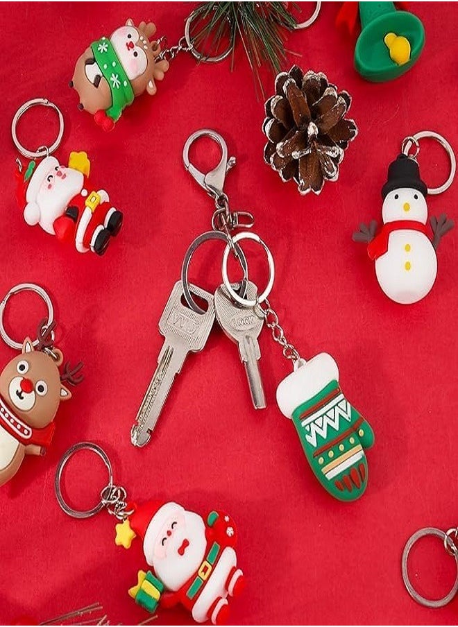 ماركة غير محددة Multicolor Christmas Medallions with Silicone Pendant for All Ages Christmas Gifts for Kids in Multiple Shapes and Colors 10cm 6 PCS Christmas Keyring  - Image 2