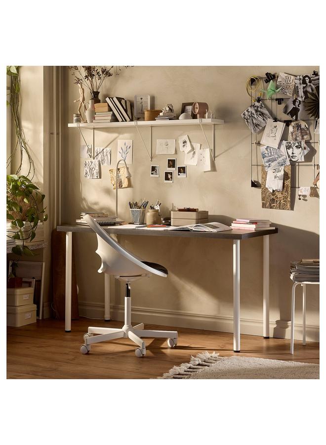 erorex Desk, Black-Brown/White, 140X60 Cm - Image 2