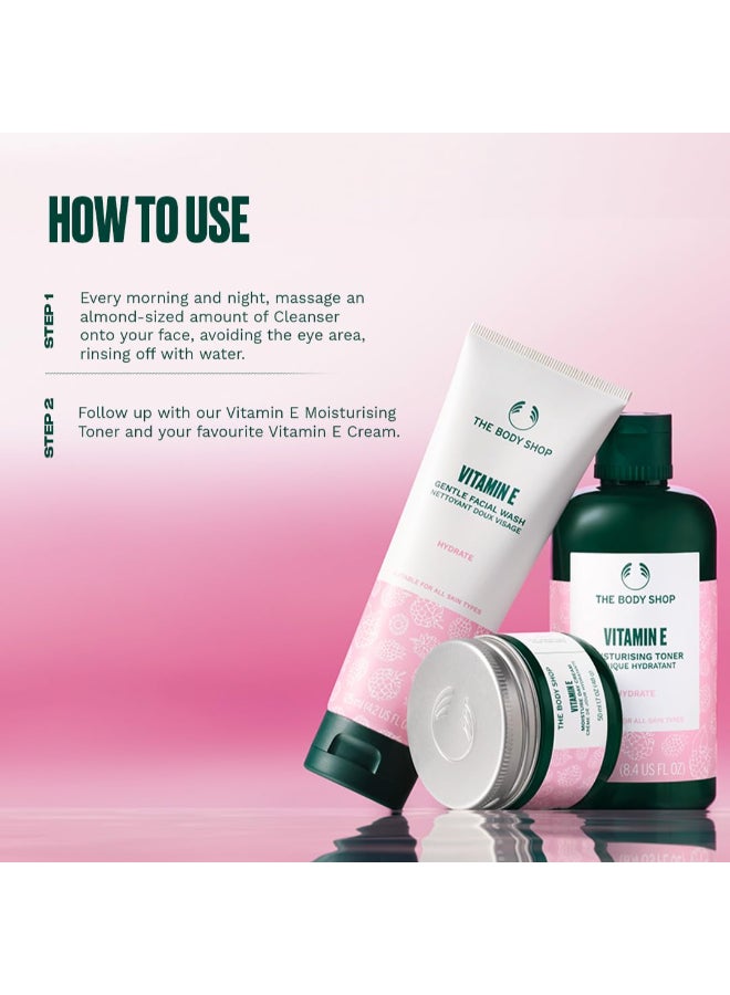 THE BODY SHOP غسول وجه لطيف بفيتامين E – منظف مرطب للوجه بفيتامين E وزيت بذور التوت | يزيل الشوائب بلطف، رغوة ناعمة حريرية، غير جاف | مناسب لجميع أنواع البشرة، 125 مل - Image 4