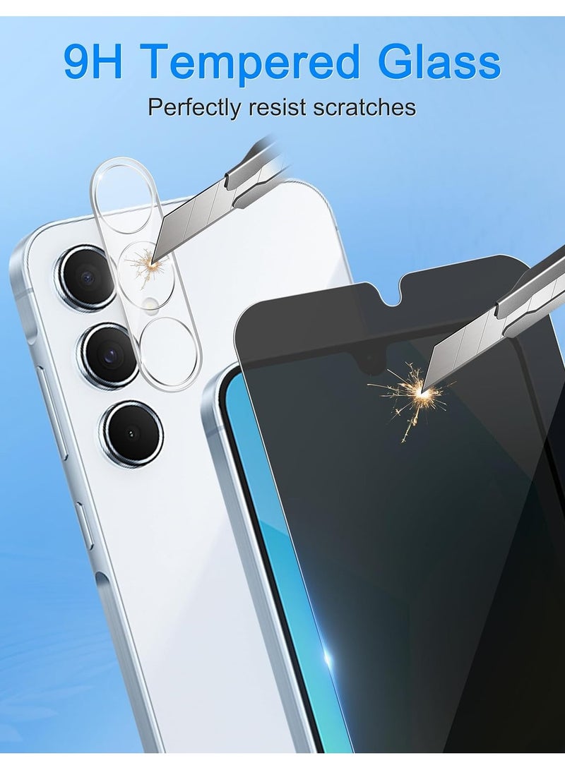 2 in 1 Privacy Screen Protector and Camera Lens Protector for Samsung Galaxy A16, Double Shatterproof Anti-Spy Tempered Glass Film, Private Protection, [Anti-Scratch][9H Hardness].  - Image 4