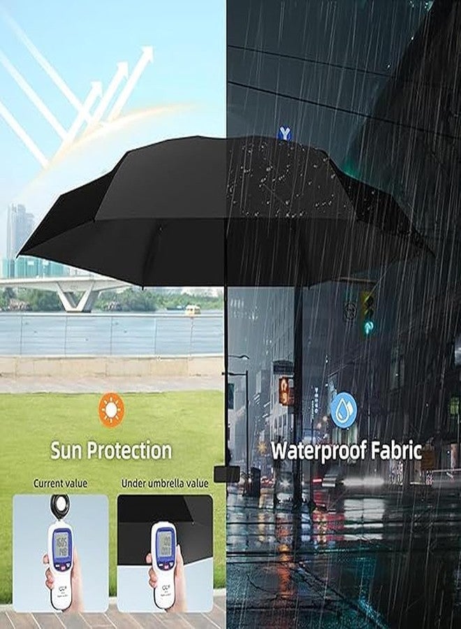 BEMOX Travel Mini Folding Compact Umbrella with Case, Manual Open 6 Ribs Lightweight Portable, Small Sun & Rain Pocket Umbrella for Girls and Women- Use in Rain & Summer (Black) - Image 5