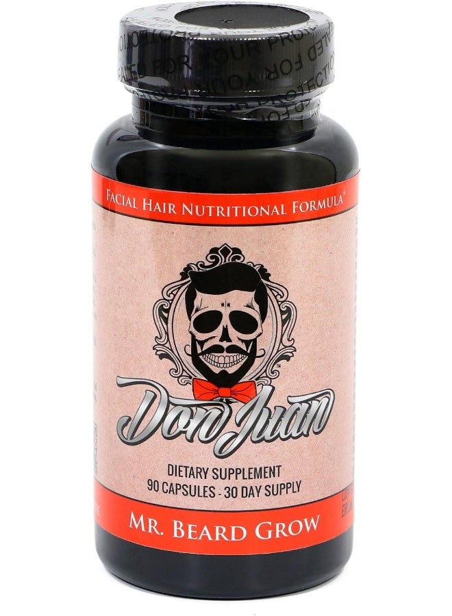 Don Juan Mr. Beard Grow 5000 mcg Biotin Veggie V-Capsules, 90 Count - Image 1