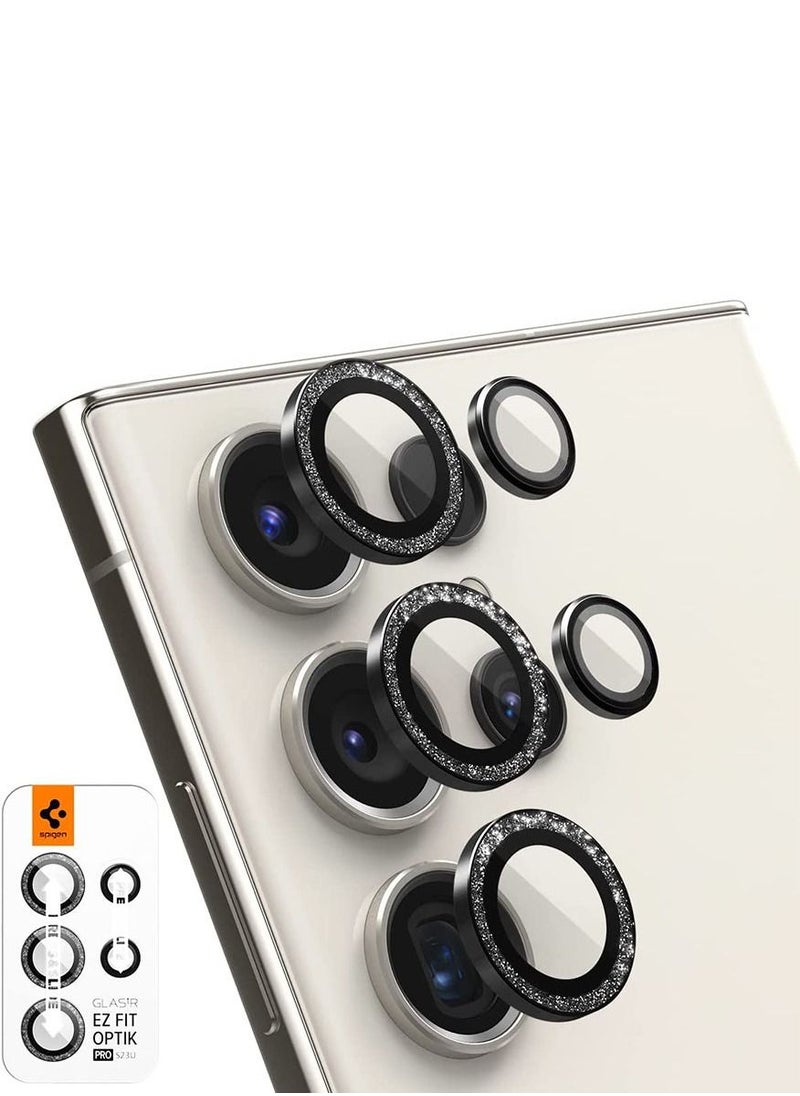 Spigen Glastr Ez Fit Optik Pro Samsung Galaxy S23 Ultra Camera Lens Protector [1 Pack] - Glitter Black  - Image 1