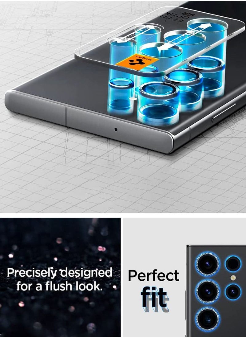 Spigen Glastr Ez Fit Optik Pro Samsung Galaxy S23 Ultra Camera Lens Protector [1 Pack] - Glitter Black  - Image 5