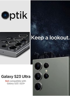 Spigen Glastr Ez Fit Optik Pro Samsung Galaxy S23 Ultra Camera Lens Protector [1 Pack] - Glitter Black  - Image 2