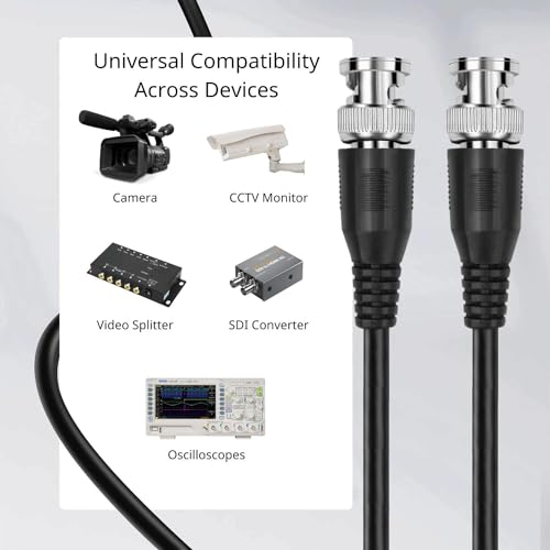 TNP Products TNP SDI Cable Connectors RG6 Coaxial Cable Male to Male - Heavy Shielding, BNC to BNC Cord Connectors, HD SDI BNC Cable, Long Cable Cord, 75 Ohm Cable, 3FT - Image 5