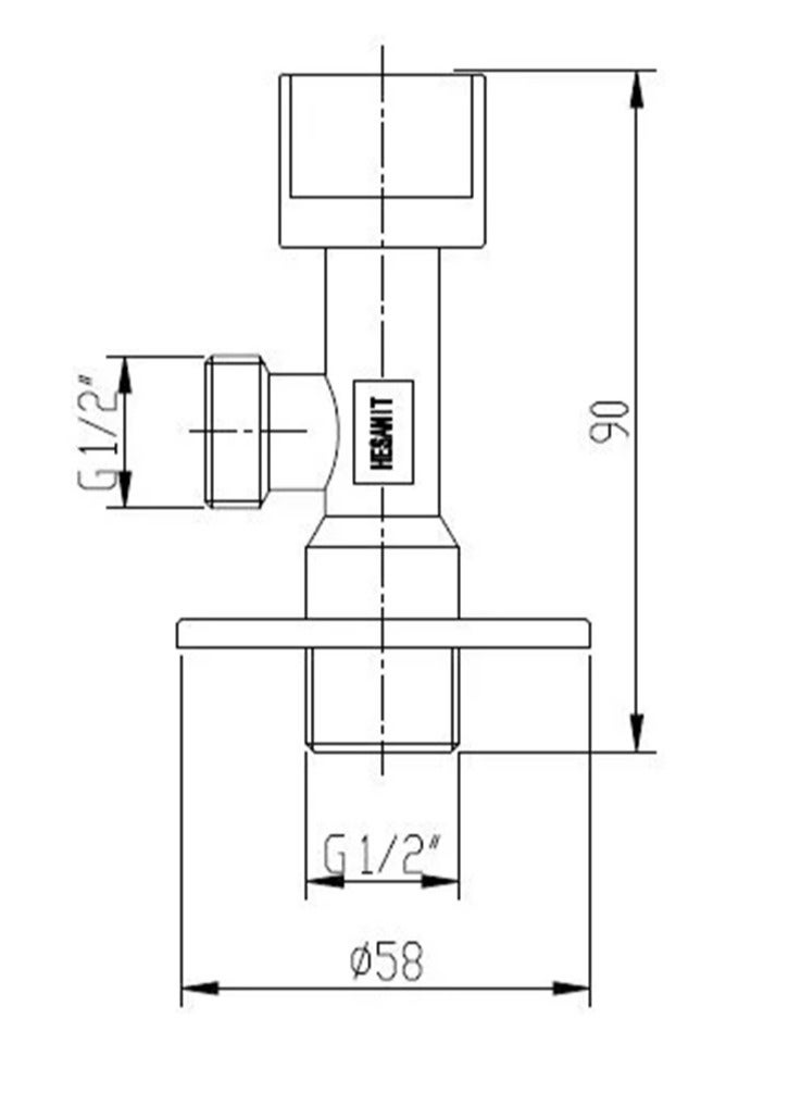 HESANIT High Quality 1/2"x1/2" Brass Angle Valve-Silver - Image 3