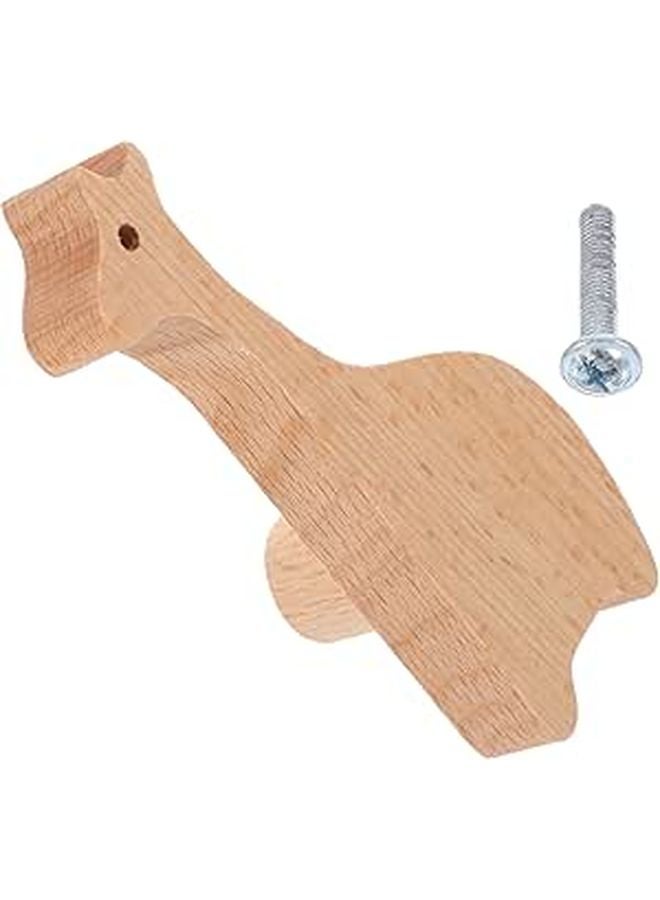 Solid Beech Wood Giraffe Cabinet Knob Drawer Handle For Nursery Furniture - Image 1