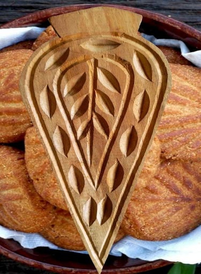 Mahika (Pack of 2) Traditional Desi Thekua/Khajoor Mould Sancha Brown with Gujiya Sancha - Image 3