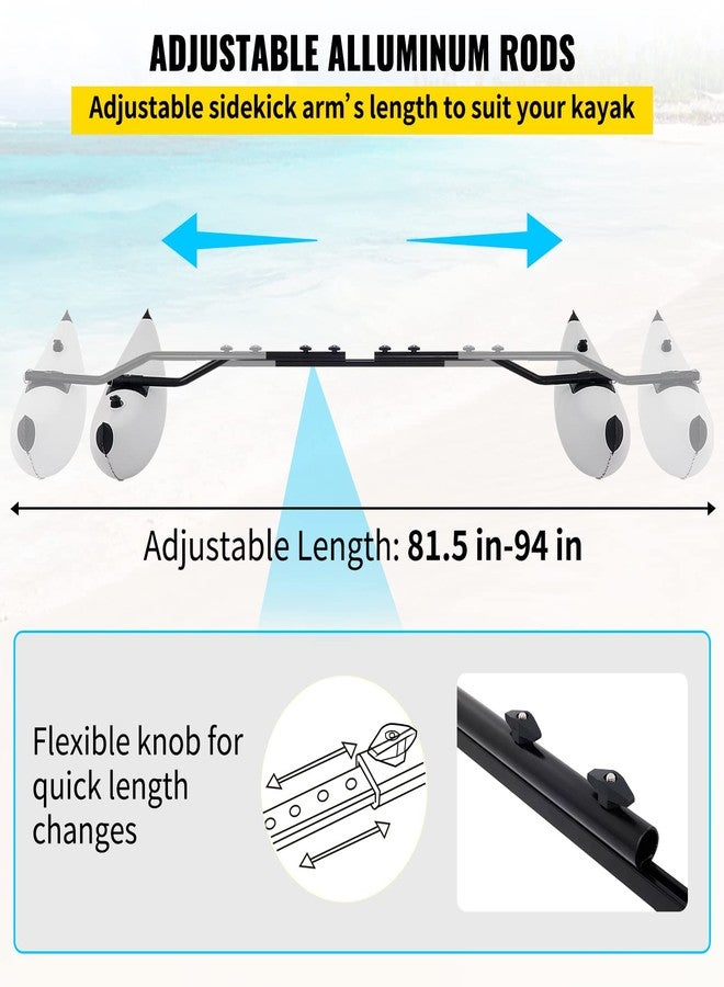 VEVOR Kayak Stabilizers, 2 PCS, PVC Inflatable Kayak Outrigger Float with Sidekick Arms Rod, Standing Float Stabilizer System Kit for Kayaks, Canoes, Fishing Boats - Image 5