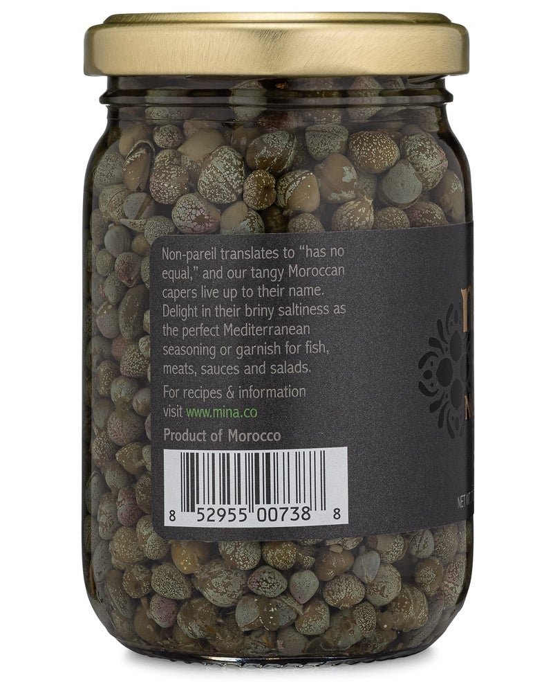 Mina Capers Non Pareil 7 oz, Perfect Mediterranean Seasoning or Garnish, Moroccan Capers Jar, Made with only Capers, Water, Vinegar and Sea Salt, Non GMO, Keto, Vegan, Gluten Free - Image 3