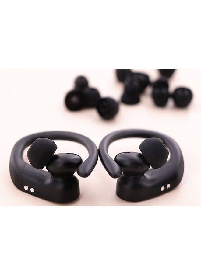 ZVEV - 8 Pairs Powerbeats Pro Ear Tips Buds Ear Gels, 4 Size Replacement Soft Flexible Fit in Case Noise Reduce Silicone Earbuds Eartips Wing Skin Accessories Compatible with Beats Flex/BeatsX - Black - Image 1